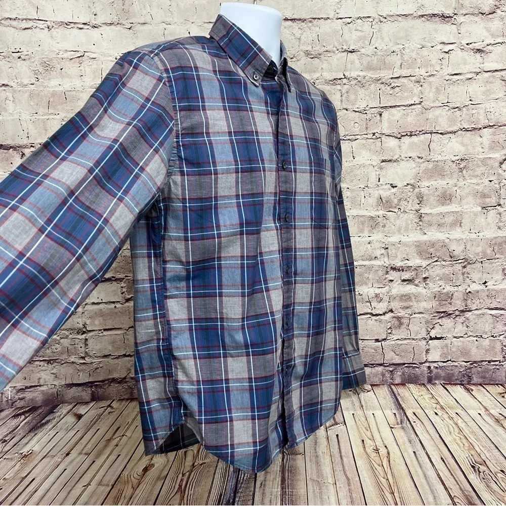 J.Crew Blue Check Slim Button Down Long Sleeve Shirt